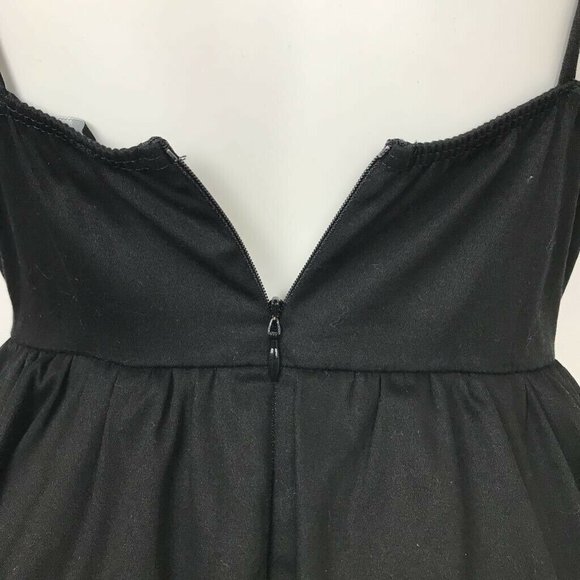 Lulus Ruffle Layer Sheath Dress Black Mini Sz M - Picture 4 of 6